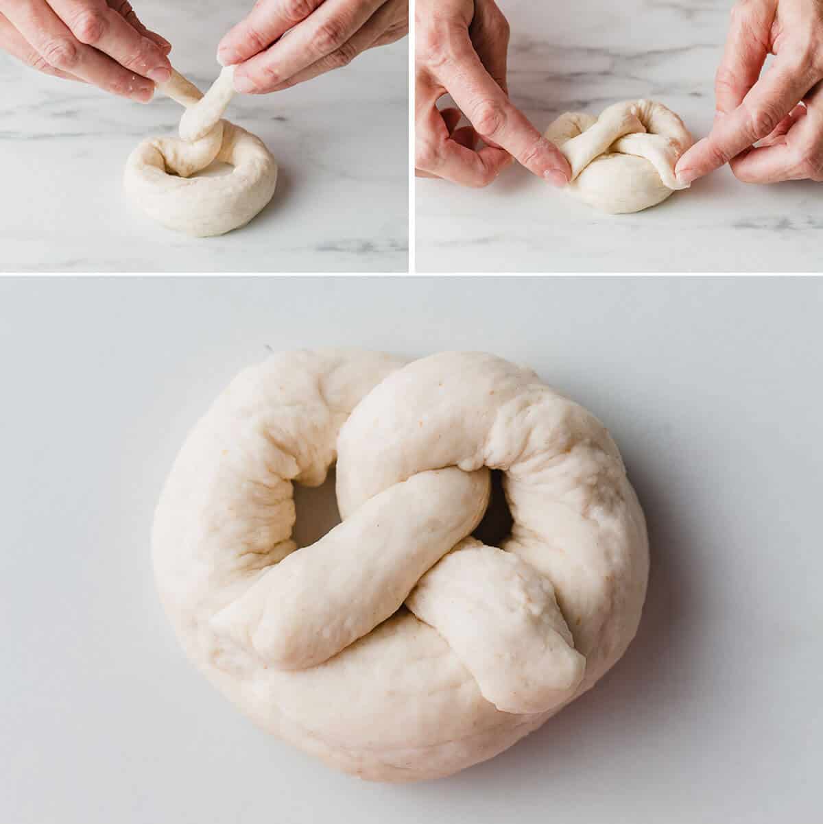 How to shape sourdough pretzels.