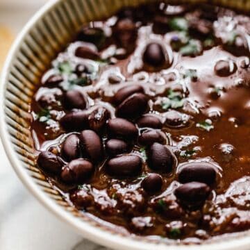 Instant Pot Black Bean Soup in a bowl.