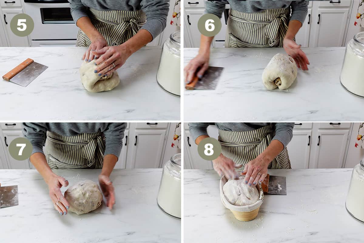 Final shaping of the dough.