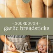 Sourdough garlic breadsticks