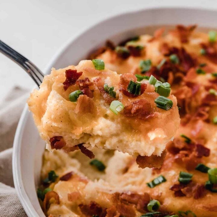 Loaded mashed potato casserole recipe.
