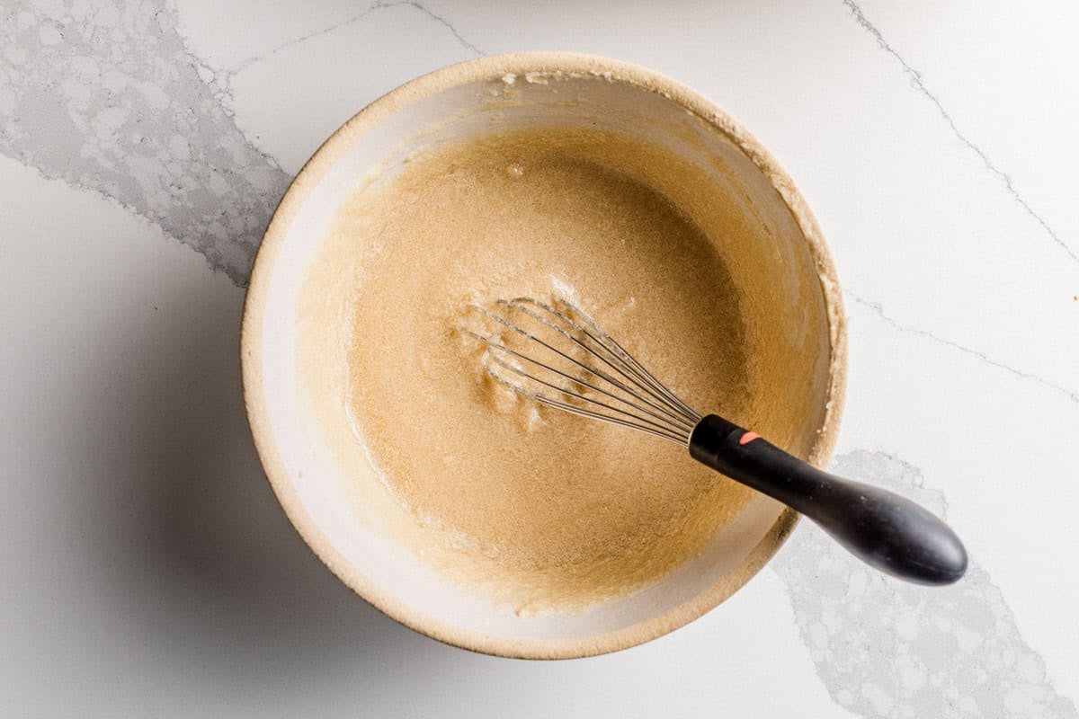 Sourdough smores wet ingredients in a bowl.